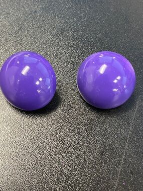 Round Purple Dome Earrings - Bold Statement Studs